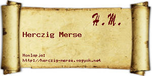 Herczig Merse névjegykártya